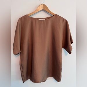Tibi Oversized Short Sleeve Shirt, Sz XS